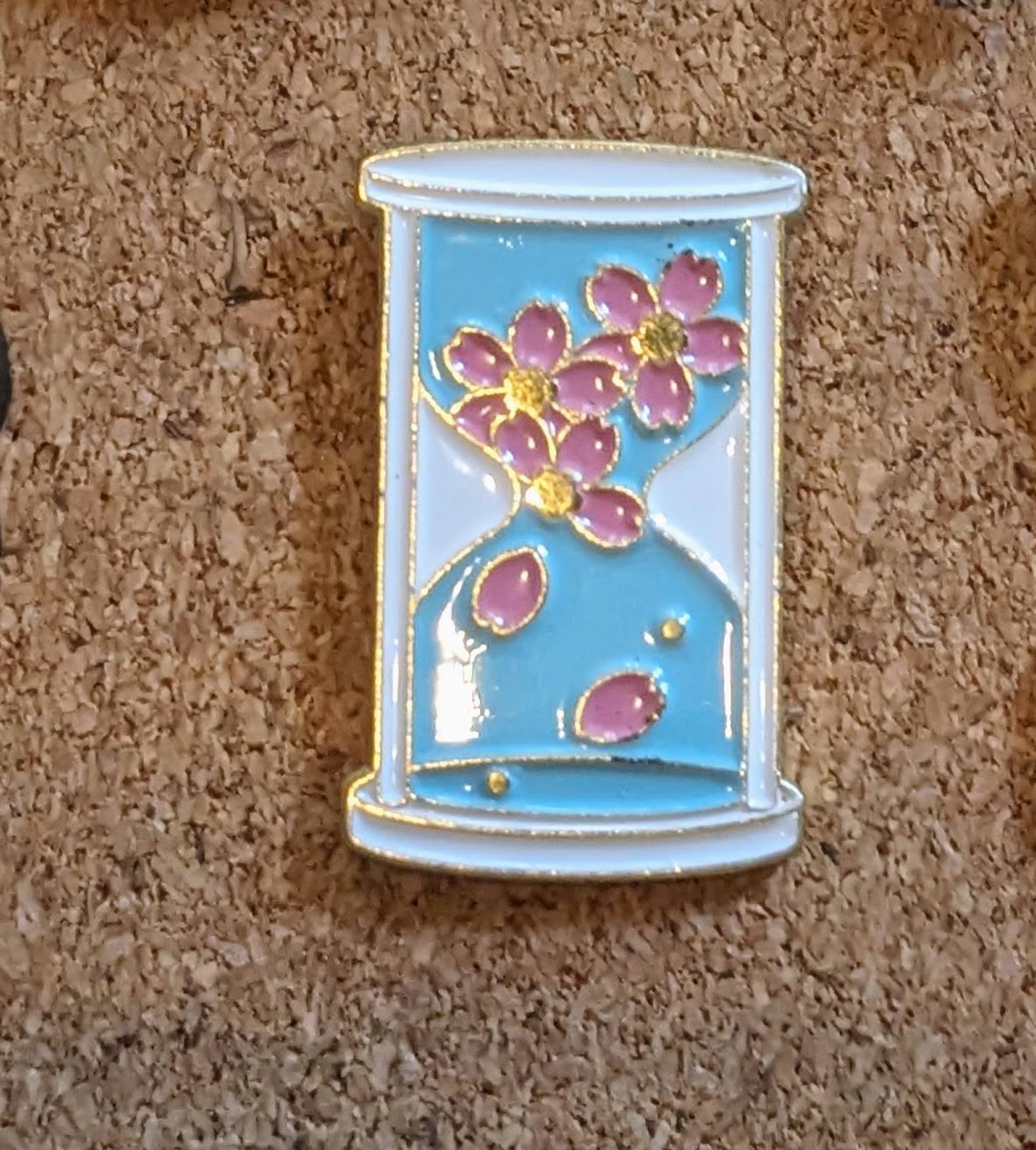 Cherry Blossom Hour Glass Pin