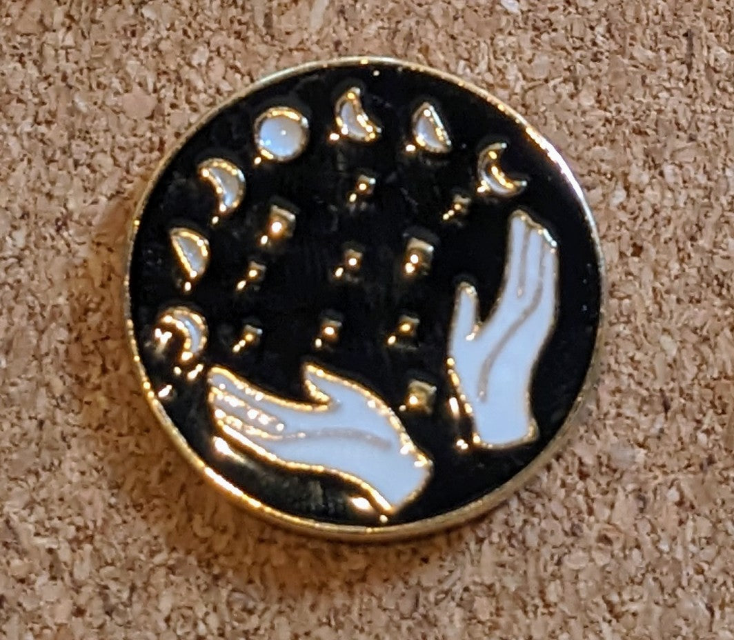 Hands and Phases of the Moon Pin