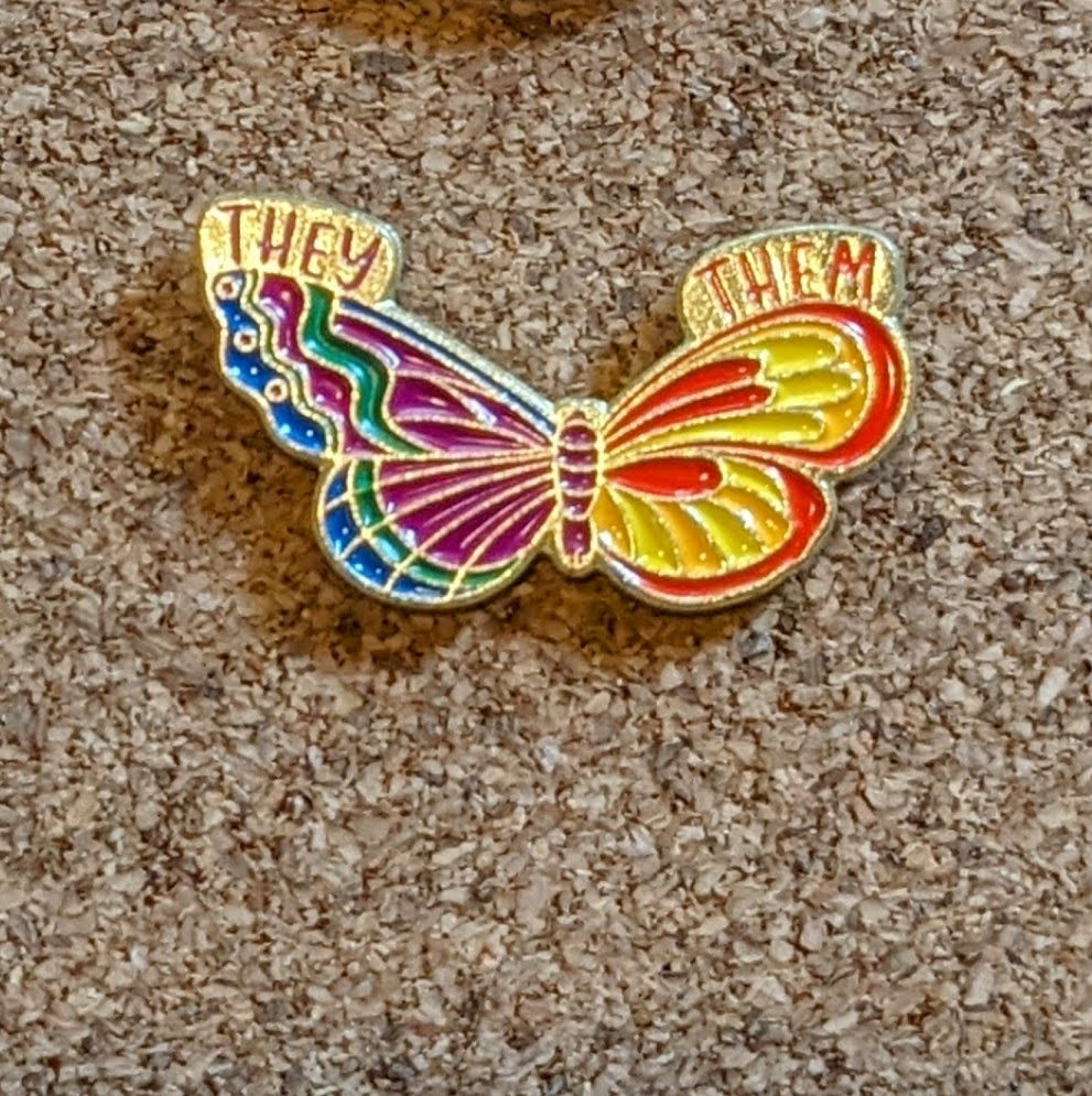 Split Butterfly Pronoun Pins