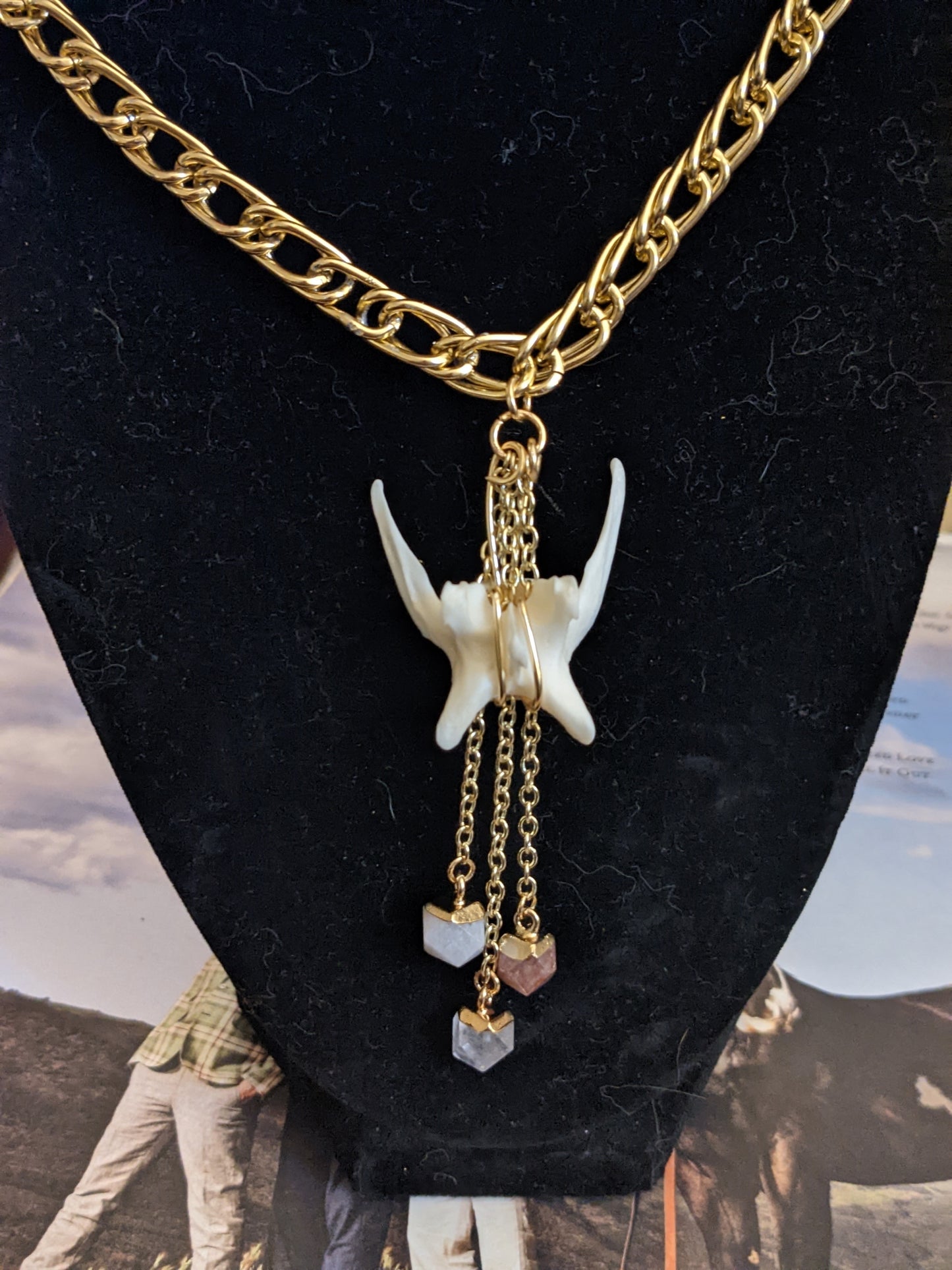 One-of-a-kind Vertebrate and Crystal Drop Choker