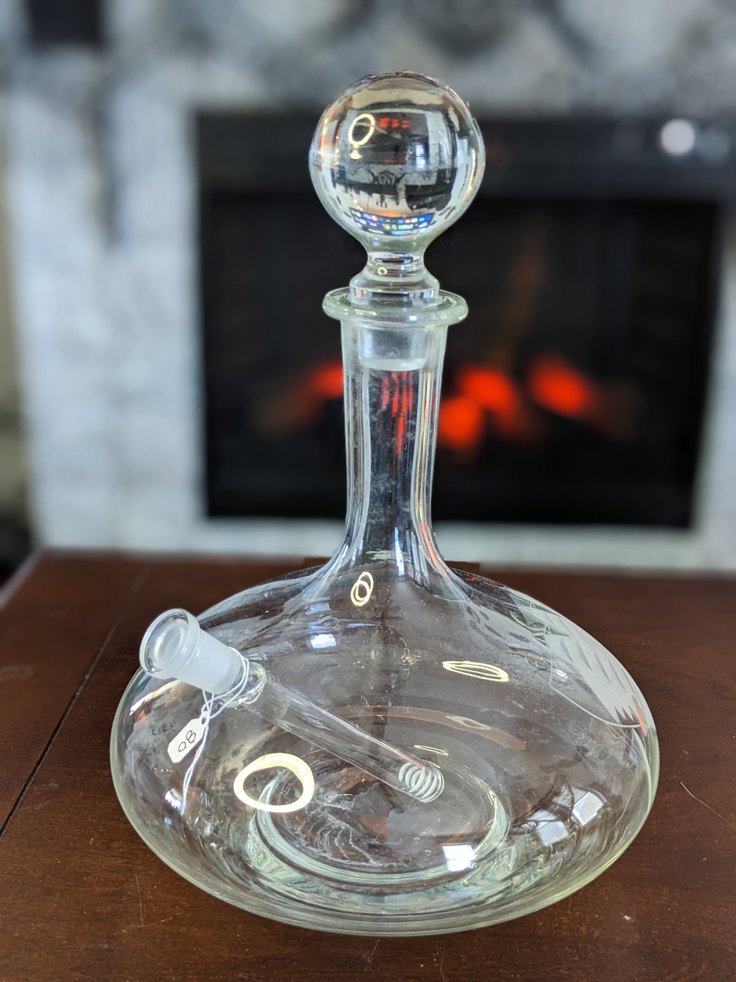 Vintage Repurposed Decanter Glass Water Smoking Piece